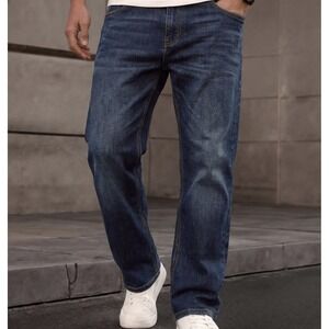 Levis 527 Jeans Mens 34x32 Blue Cotton Denim Bootcut Leg Slim Fit Workwear Faded